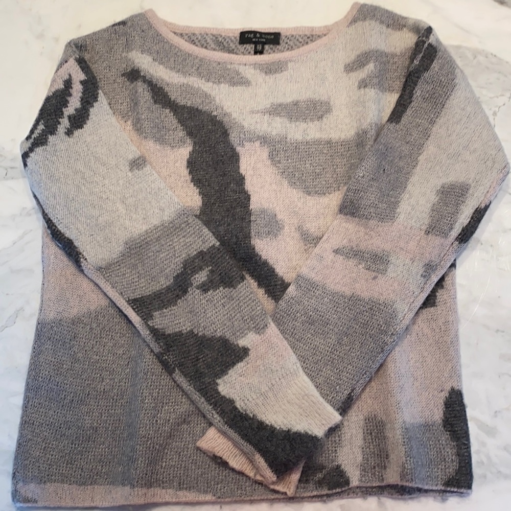 Rag and bone grey camo sweater